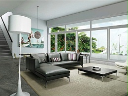豪华住宅专业设计玻璃幕墙阁楼卧室软装效果图